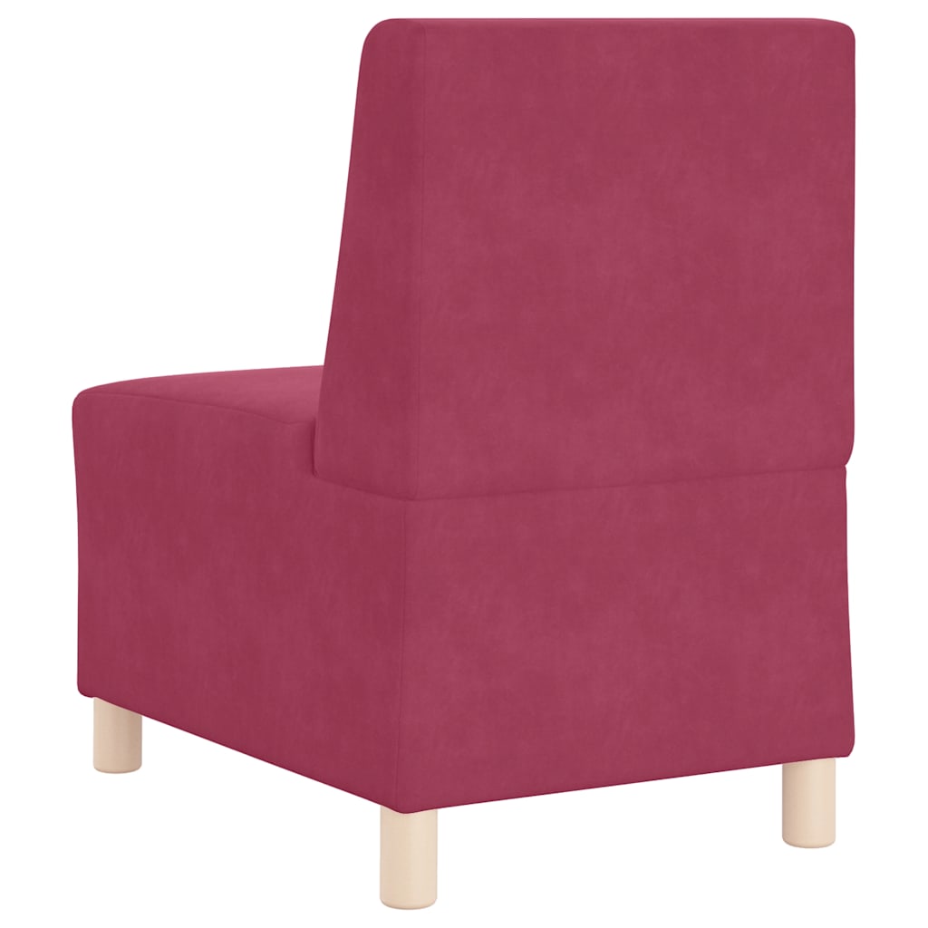 Sofa-Stuhl ohne Armlehnen Weinrot 55 cm Samt