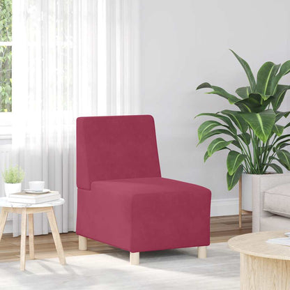 Sofa-Stuhl ohne Armlehnen Weinrot 55 cm Samt