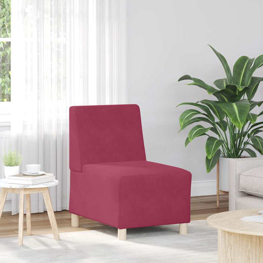 Sofa-Stuhl ohne Armlehnen Weinrot 55 cm Samt