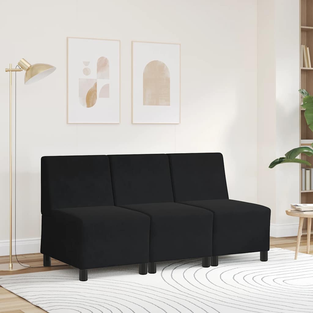 | Modulares Armfreies Sofa | Schwarz 55 x 74 x 82 cm Samt