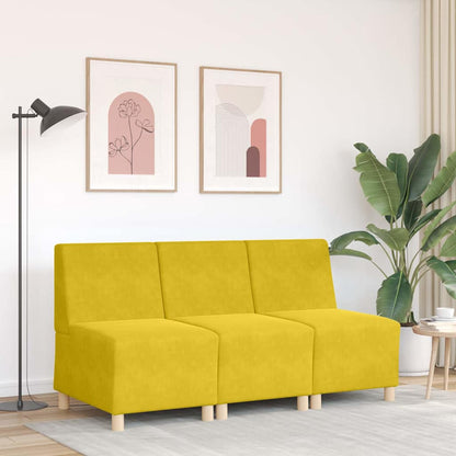 Sofa-Stuhl ohne Armlehnen Gelb 55 cm Samt