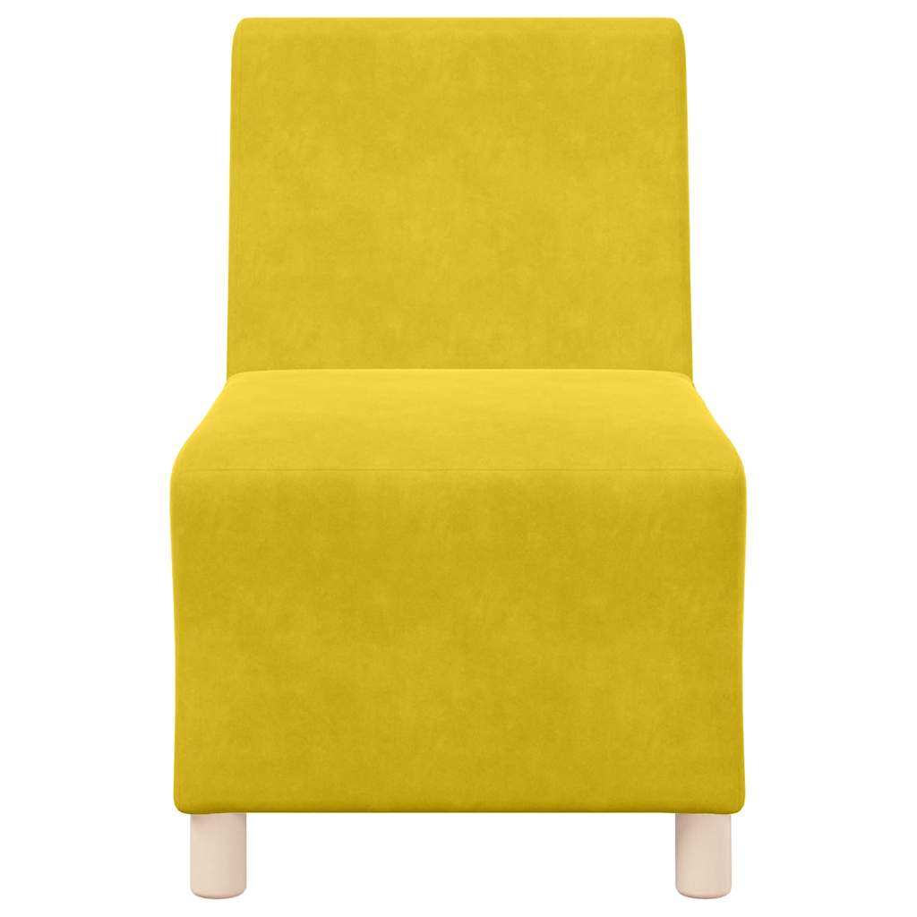 Sofa-Stuhl ohne Armlehnen Gelb 55 cm Samt