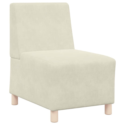 Sofa-Stuhl ohne Armlehnen Creme 55 cm Samt