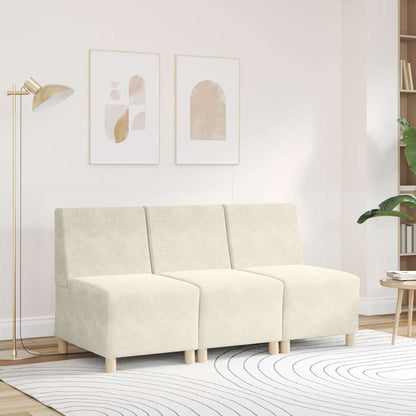 Sofa-Stuhl ohne Armlehnen Creme 55 cm Samt