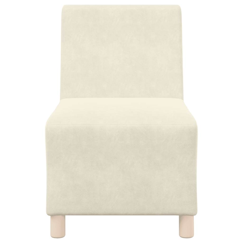 Sofa-Stuhl ohne Armlehnen Creme 55 cm Samt