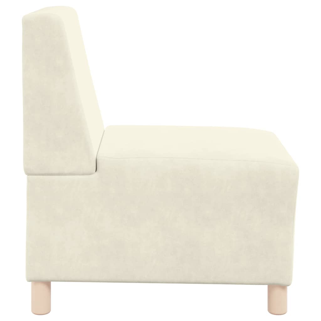 Sofa-Stuhl ohne Armlehnen Creme 55 cm Samt
