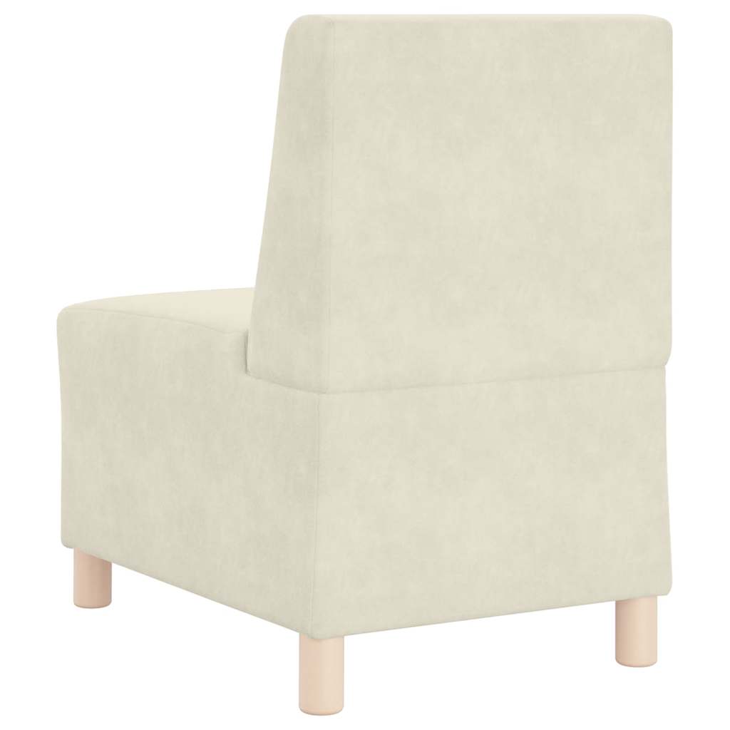 Sofa-Stuhl ohne Armlehnen Creme 55 cm Samt