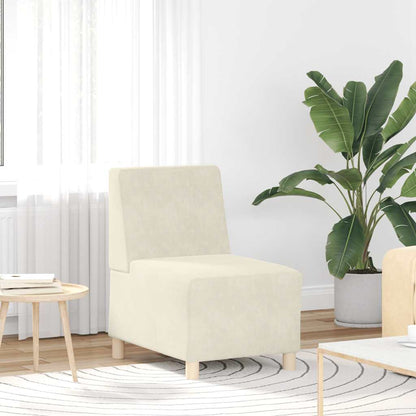 Sofa-Stuhl ohne Armlehnen Creme 55 cm Samt