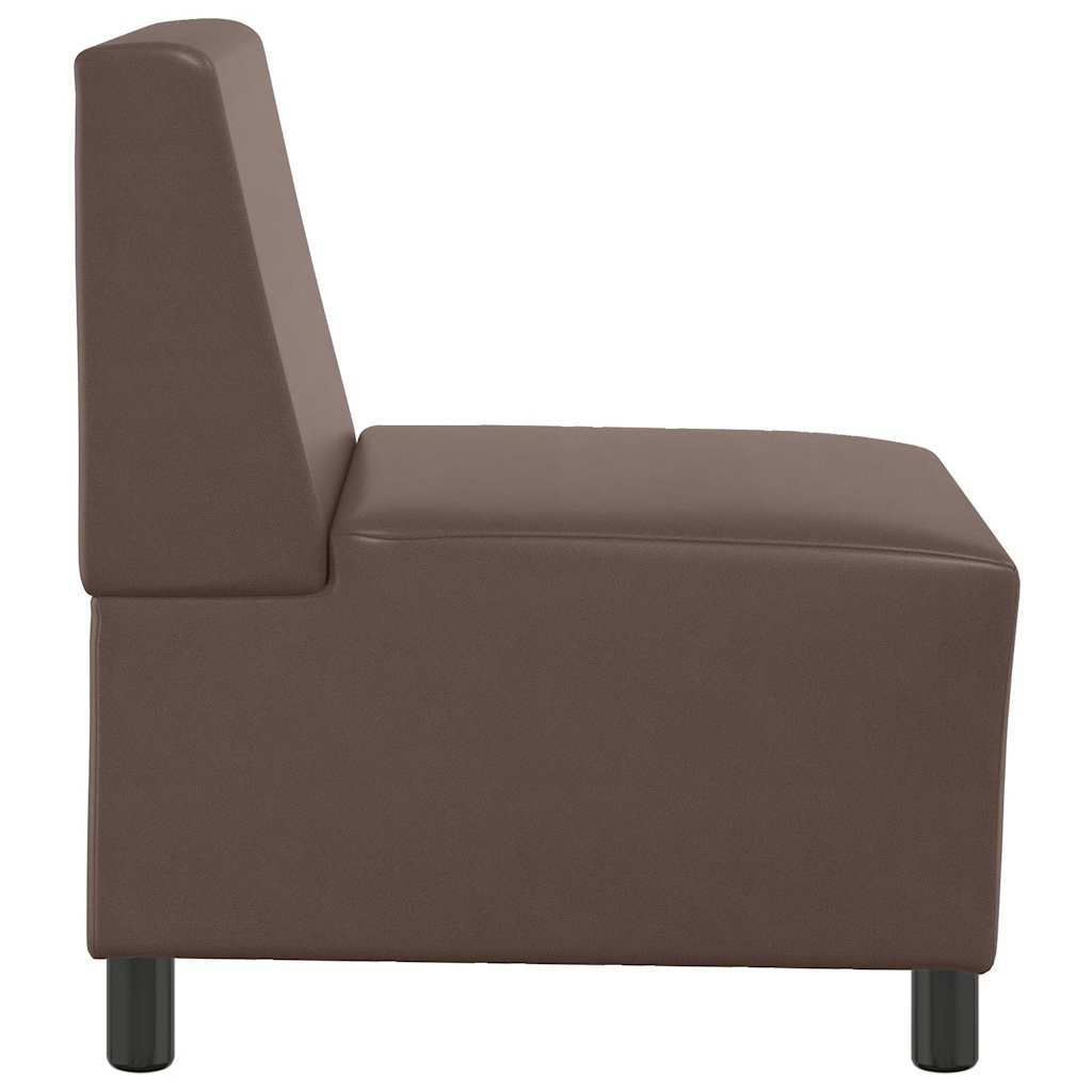 Modulares Sofa ohne Armlehnen Braun 55 cm Kunstleder