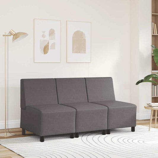| Modulares Armfreies Sofa | Grau 55 x 74 x 82 cm Kunstleder