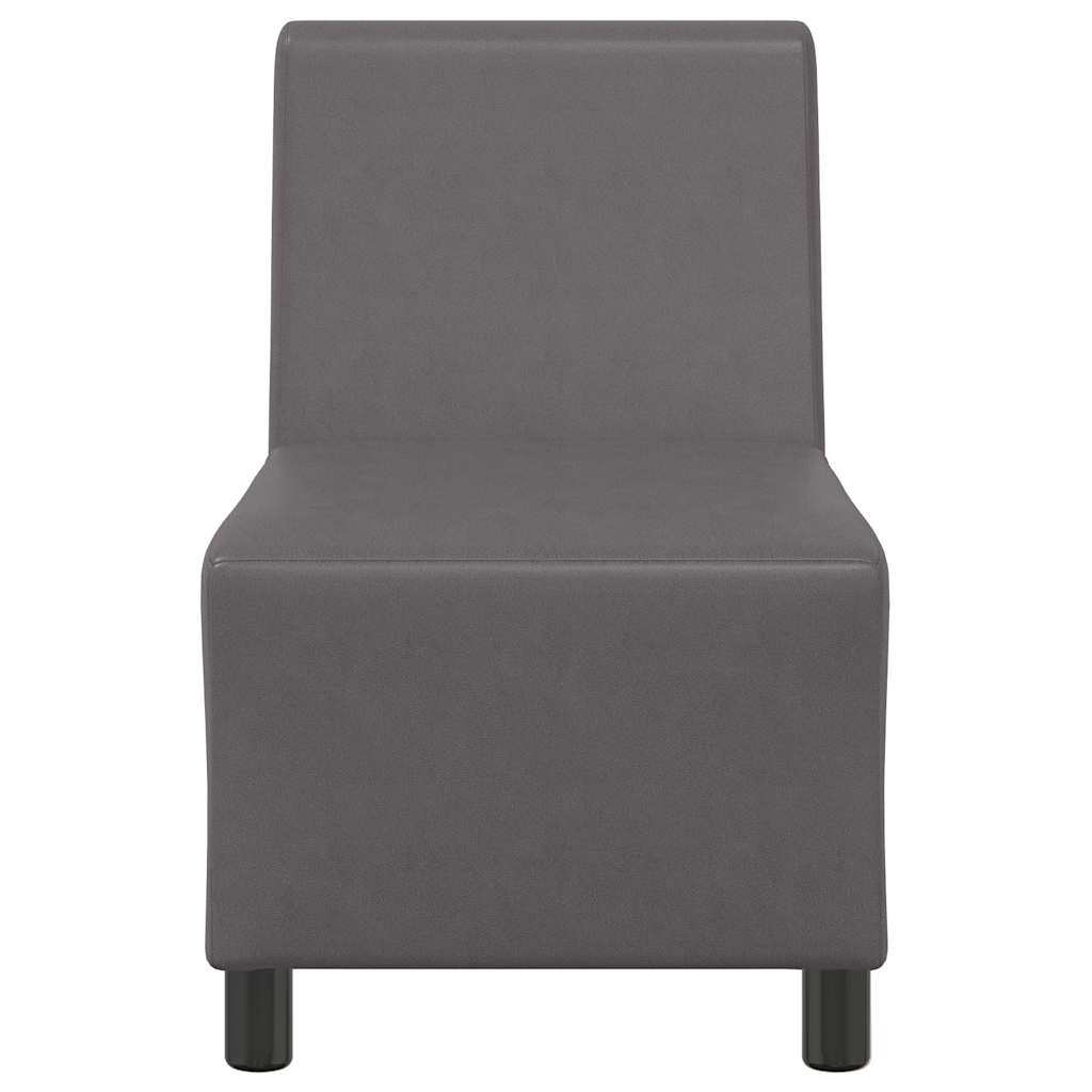 | Modulares Armfreies Sofa | Grau 55 x 74 x 82 cm Kunstleder