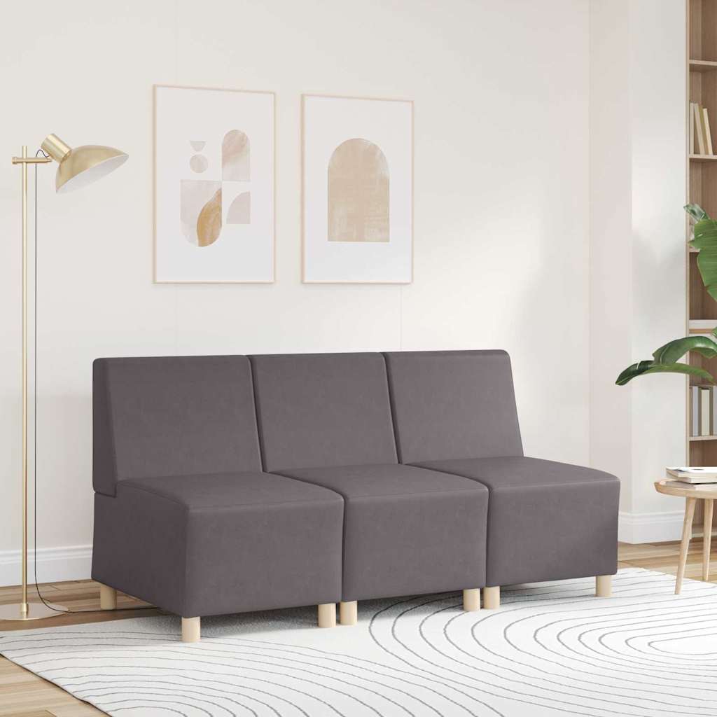 Sofa-Stuhl ohne Armlehnen Grau 55 cm Kunstleder