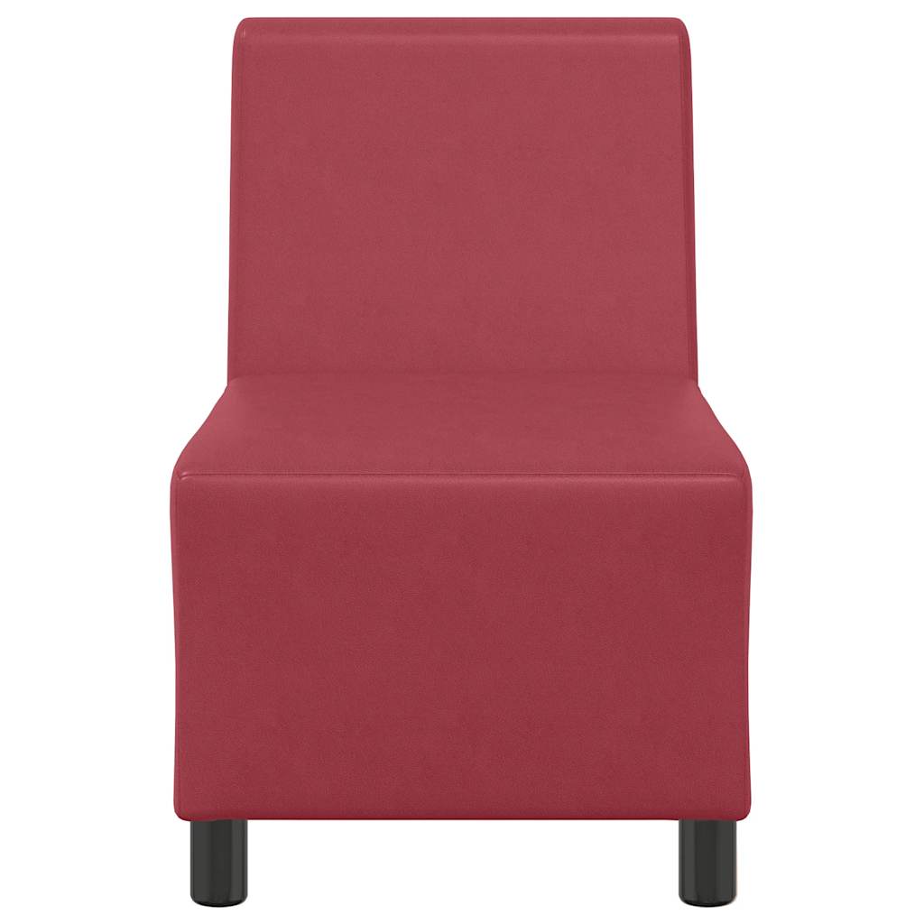 | Modulares Armfreies Sofa | Weinrot 55 x 74 x 82 cm Kunstleder