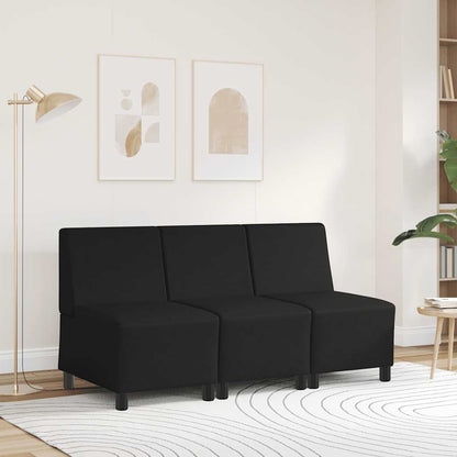 | Modulares Armfreies Sofa | Schwarz 55 x 74 x 82 cm Kunstleder
