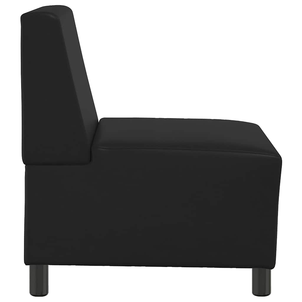 | Modulares Armfreies Sofa | Schwarz 55 x 74 x 82 cm Kunstleder