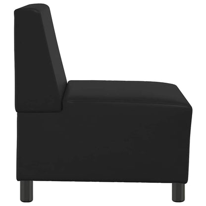 | Modulares Armfreies Sofa | Schwarz 55 x 74 x 82 cm Kunstleder
