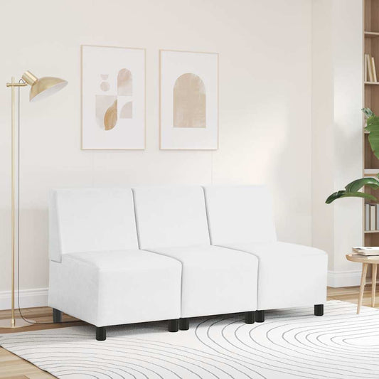 | Modulares Armfreies Sofa | Weiß 55 x 74 x 82 cm Kunstleder
