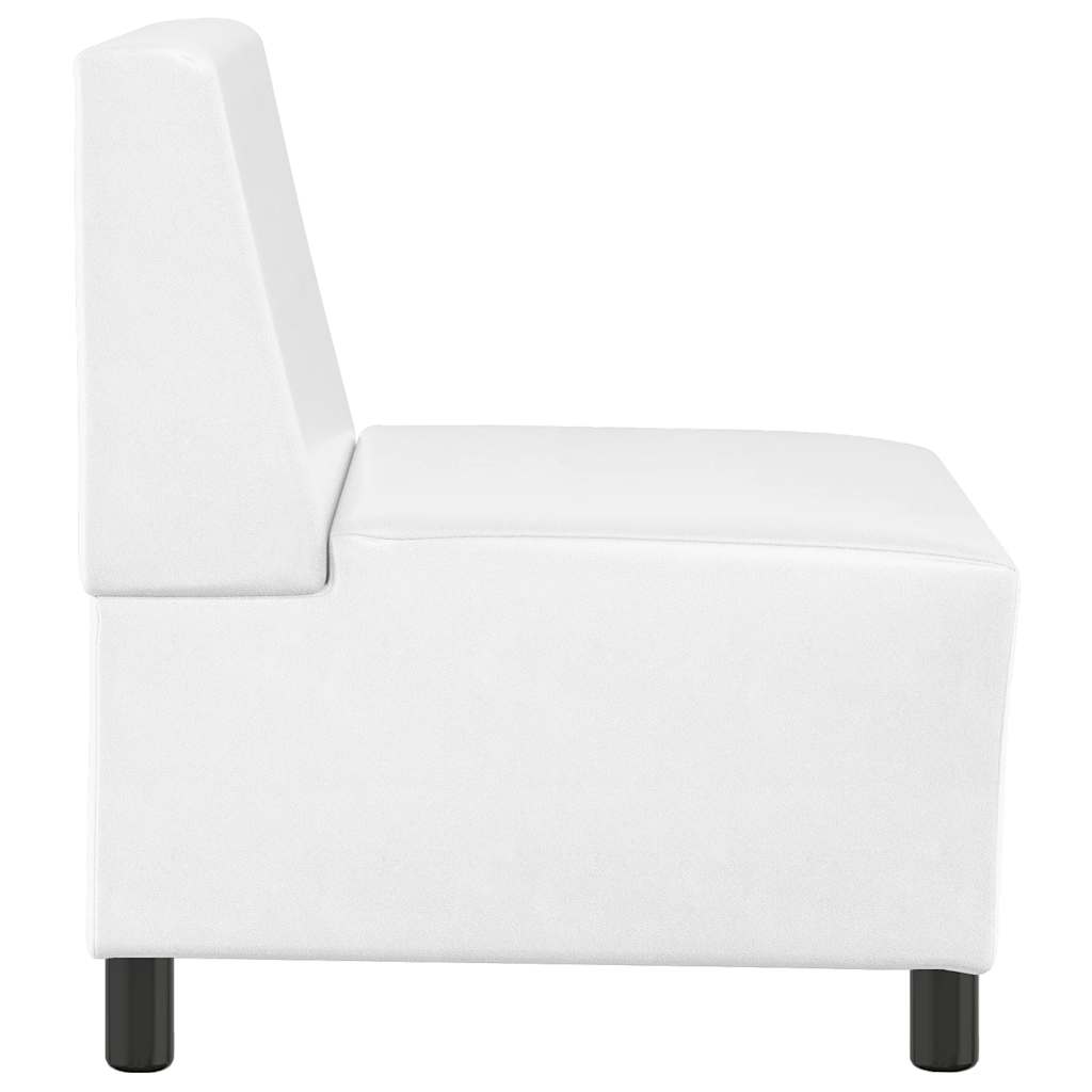 | Modulares Armfreies Sofa | Weiß 55 x 74 x 82 cm Kunstleder