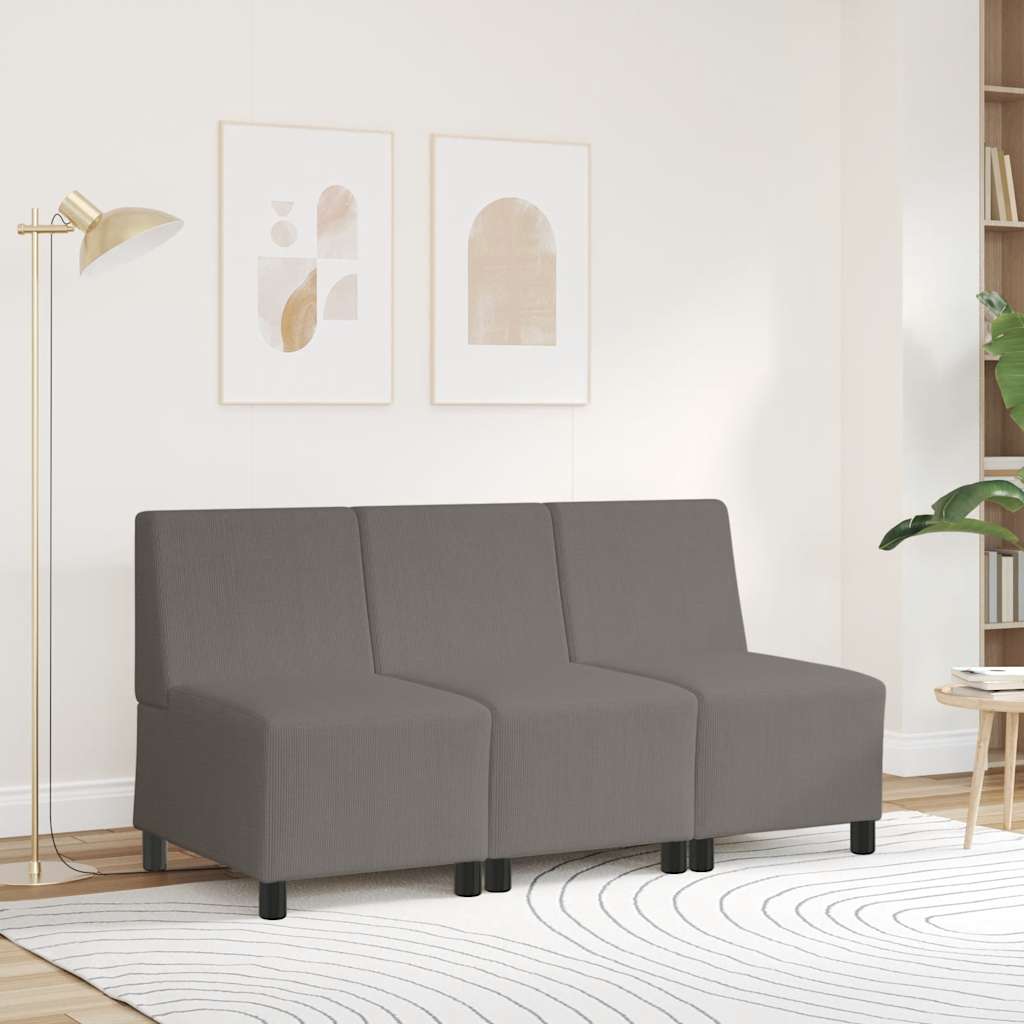 | Modulares Armfreies Sofa | Hellgrau 55 x 74 x 82 cm Cordstoff