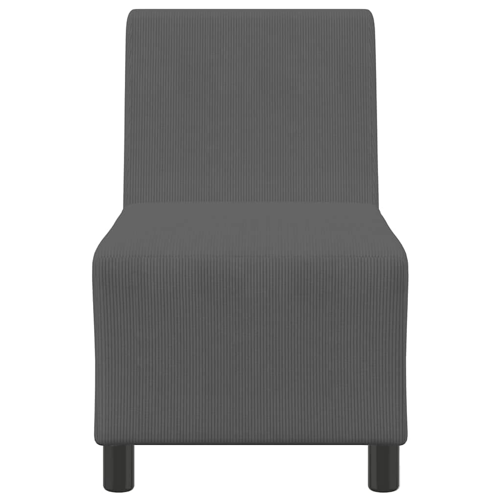 | Modulares Armfreies Sofa | Dunkelgrau 55 x 74 x 82 cm Cordstoff