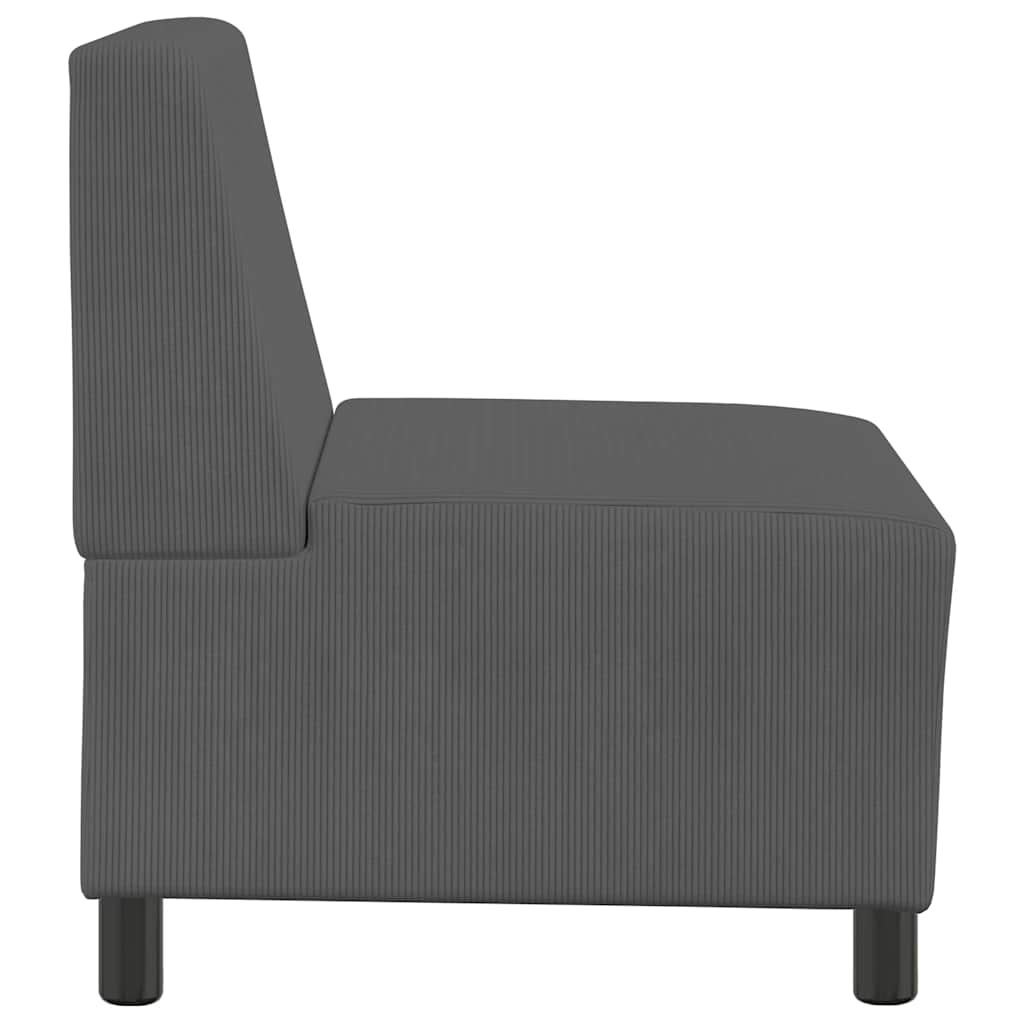 | Modulares Armfreies Sofa | Dunkelgrau 55 x 74 x 82 cm Cordstoff