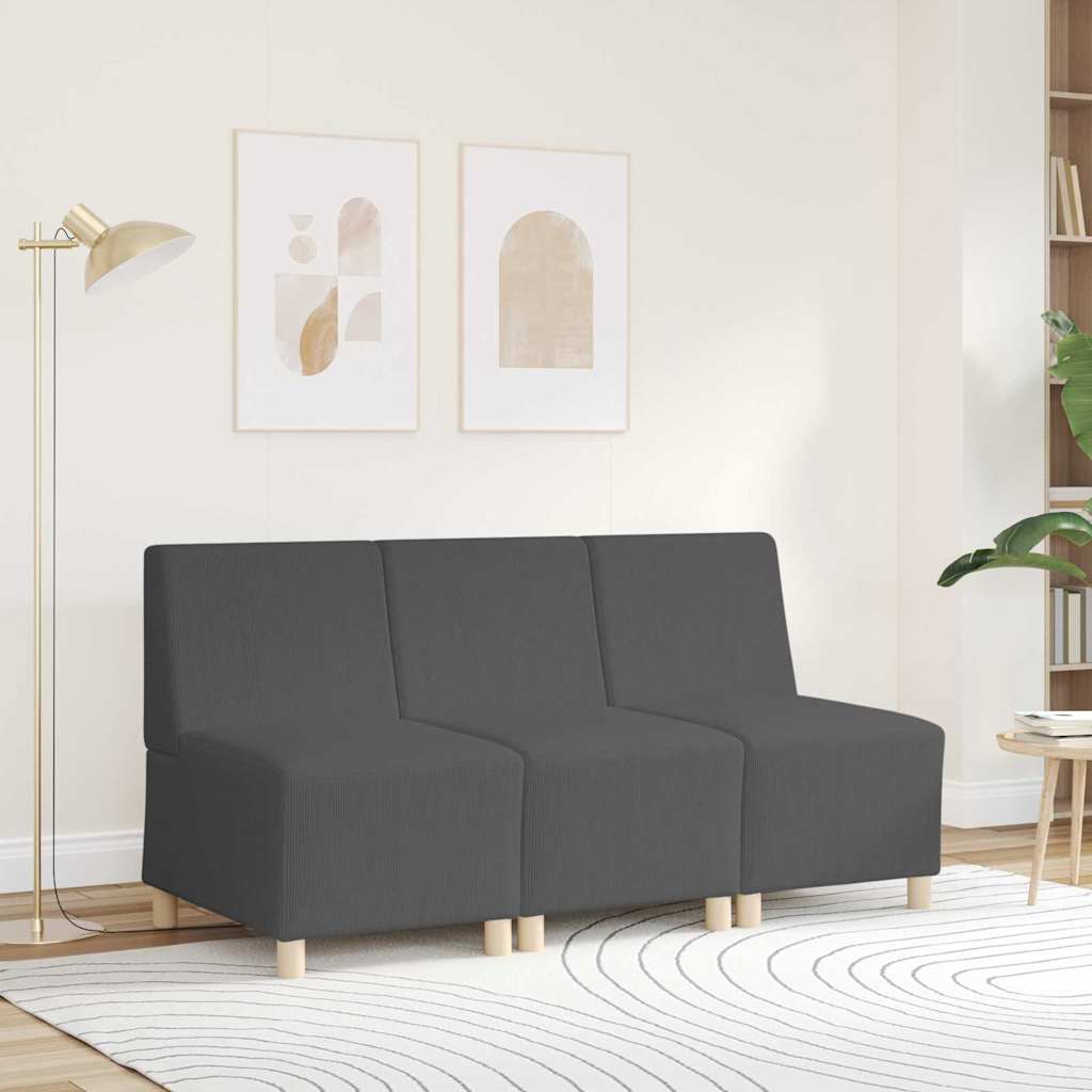Sofa-Stuhl ohne Armlehnen Dunkelgrau 55 cm Cordstoff