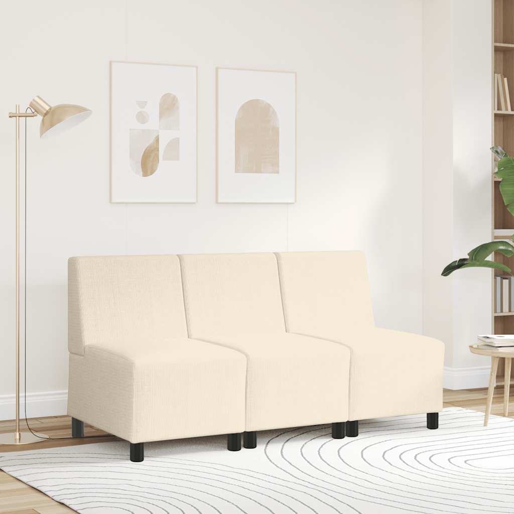 | Modulares Armfreies Sofa | Creme 55 x 74 x 82 cm Cordstoff