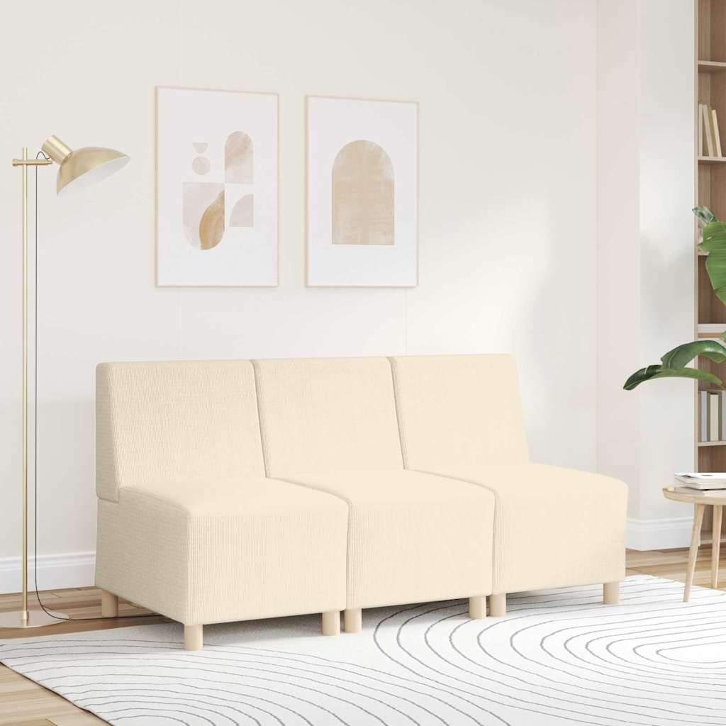 Sofa-Stuhl ohne Armlehnen Creme 55 cm Cordstoff