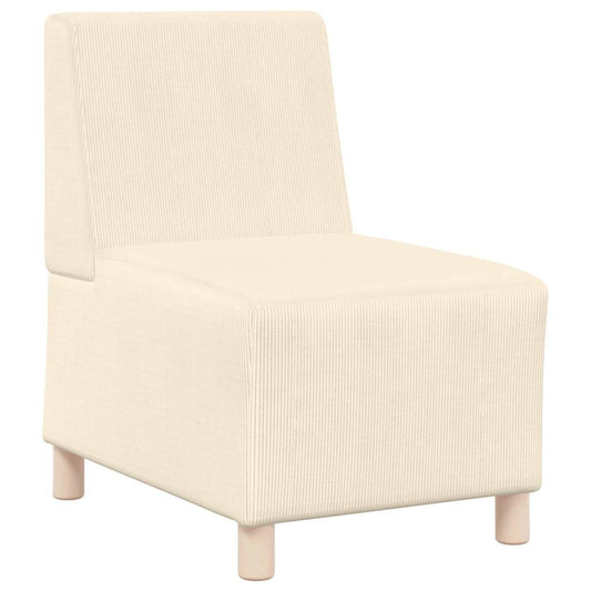 Sofa-Stuhl ohne Armlehnen Creme 55 cm Cordstoff