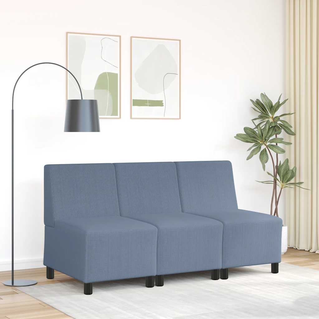 | Modulares Armfreies Sofa | Blau 55 x 74 x 82 cm Cordstoff