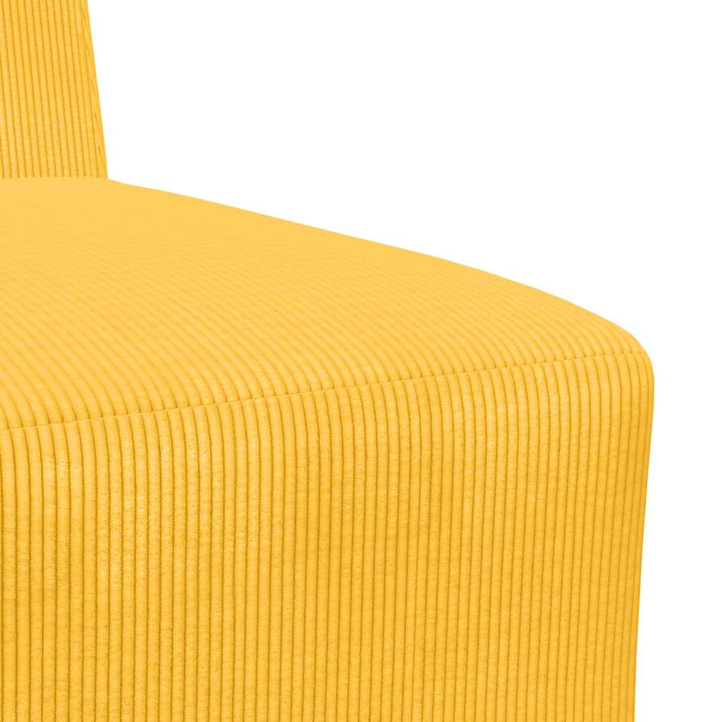 Sofa-Stuhl ohne Armlehnen Hellgelb 55 cm Cordstoff