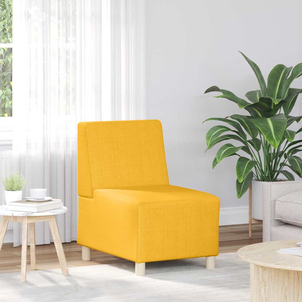 Sofa-Stuhl ohne Armlehnen Hellgelb 55 cm Cordstoff