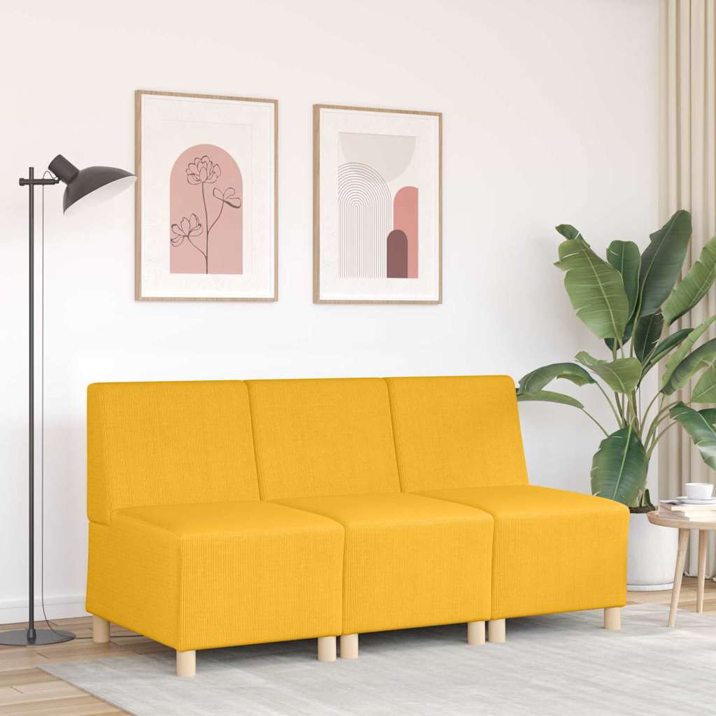 Sofa-Stuhl ohne Armlehnen Hellgelb 55 cm Cordstoff