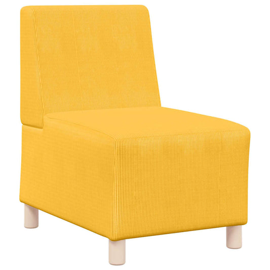 Sofa-Stuhl ohne Armlehnen Hellgelb 55 cm Cordstoff
