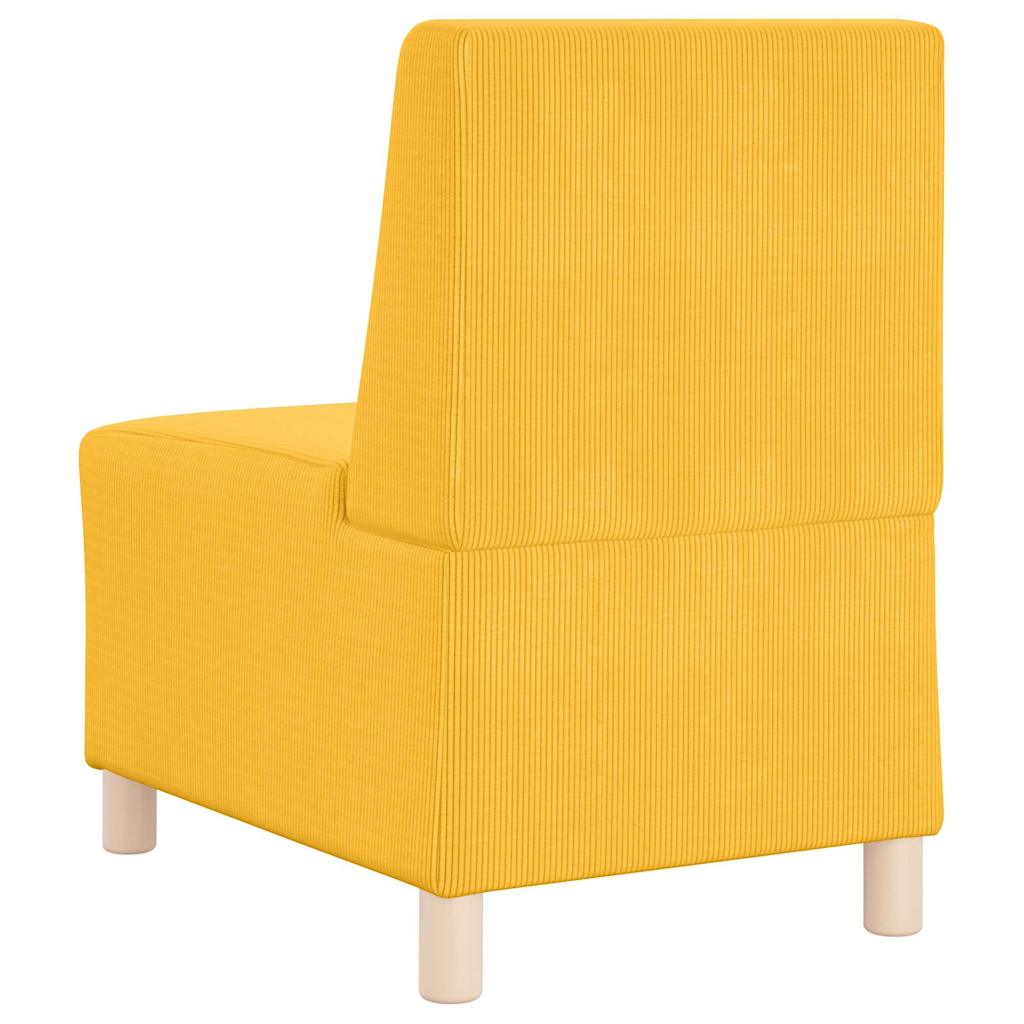 Sofa-Stuhl ohne Armlehnen Hellgelb 55 cm Cordstoff
