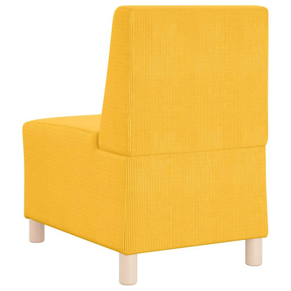 Sofa-Stuhl ohne Armlehnen Hellgelb 55 cm Cordstoff