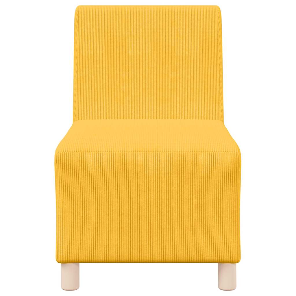 Sofa-Stuhl ohne Armlehnen Hellgelb 55 cm Cordstoff