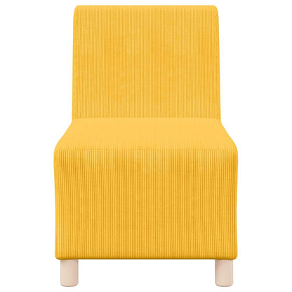 Sofa-Stuhl ohne Armlehnen Hellgelb 55 cm Cordstoff