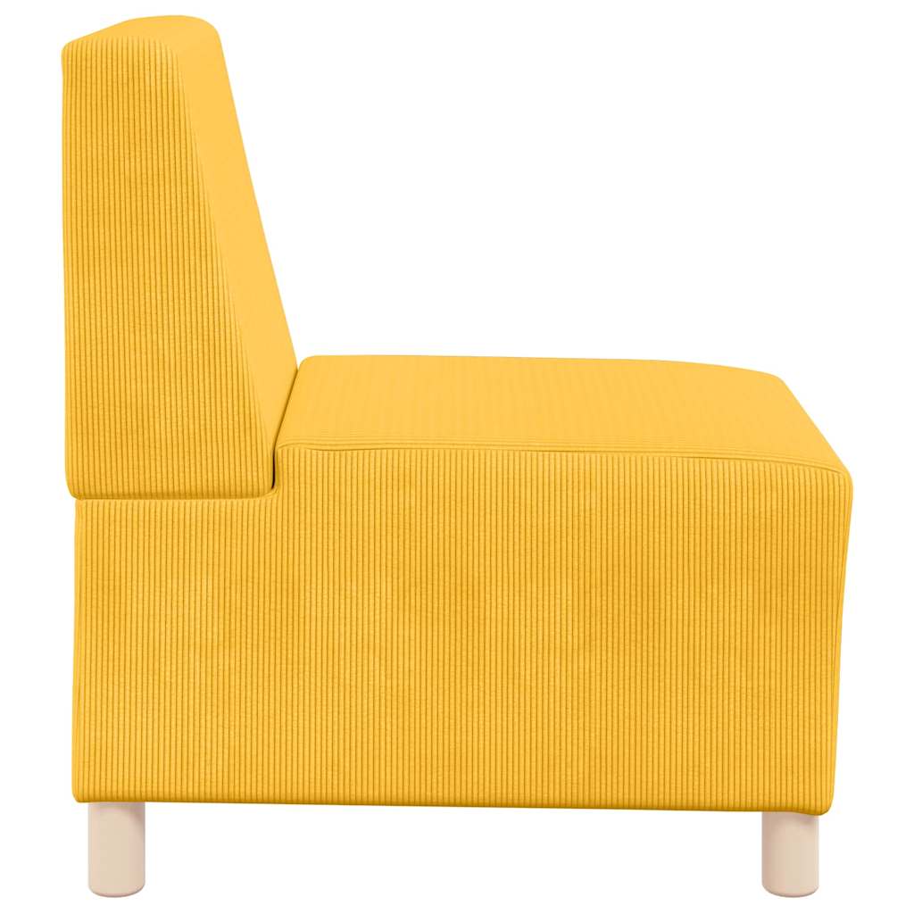 Sofa-Stuhl ohne Armlehnen Hellgelb 55 cm Cordstoff