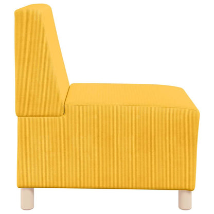 Sofa-Stuhl ohne Armlehnen Hellgelb 55 cm Cordstoff
