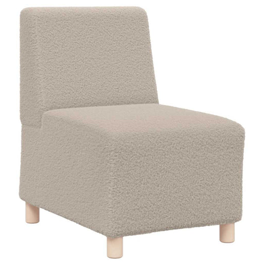 Sofa-Stuhl ohne Armlehnen Hellgrau 55 cm Stoff in Lammwolloptik