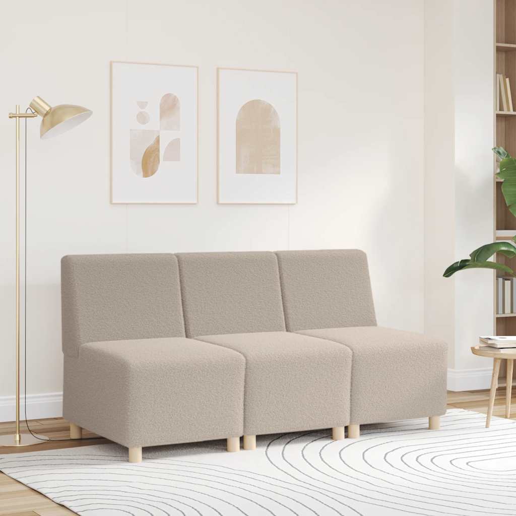Sofa-Stuhl ohne Armlehnen Hellgrau 55 cm Stoff in Lammwolloptik