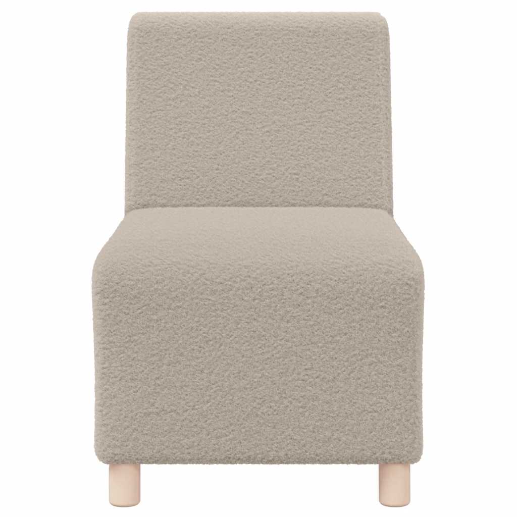 Sofa-Stuhl ohne Armlehnen Hellgrau 55 cm Stoff in Lammwolloptik