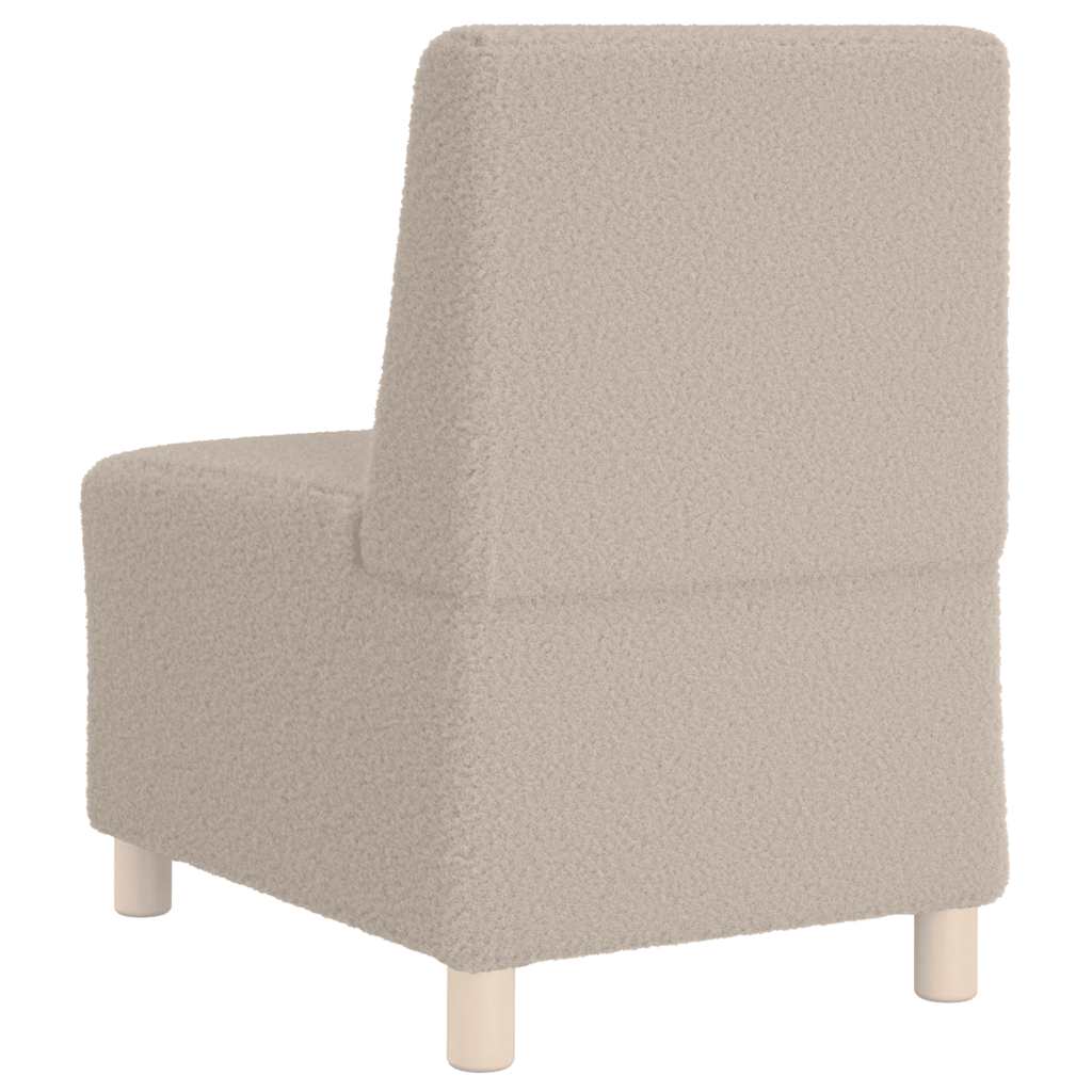 Sofa-Stuhl ohne Armlehnen Hellgrau 55 cm Stoff in Lammwolloptik