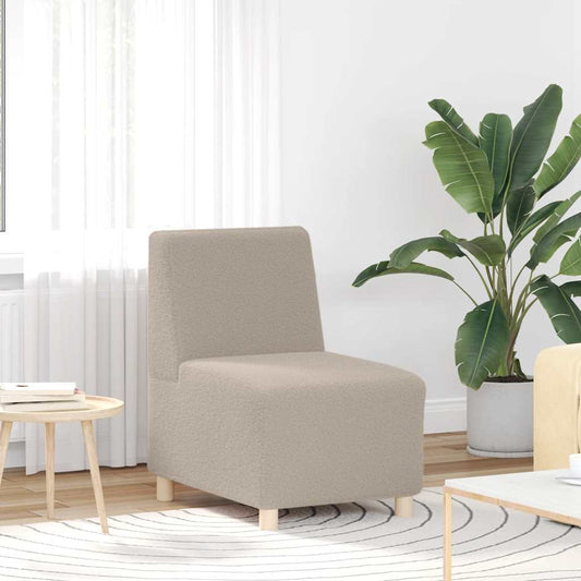 Sofa-Stuhl ohne Armlehnen Hellgrau 55 cm Stoff in Lammwolloptik