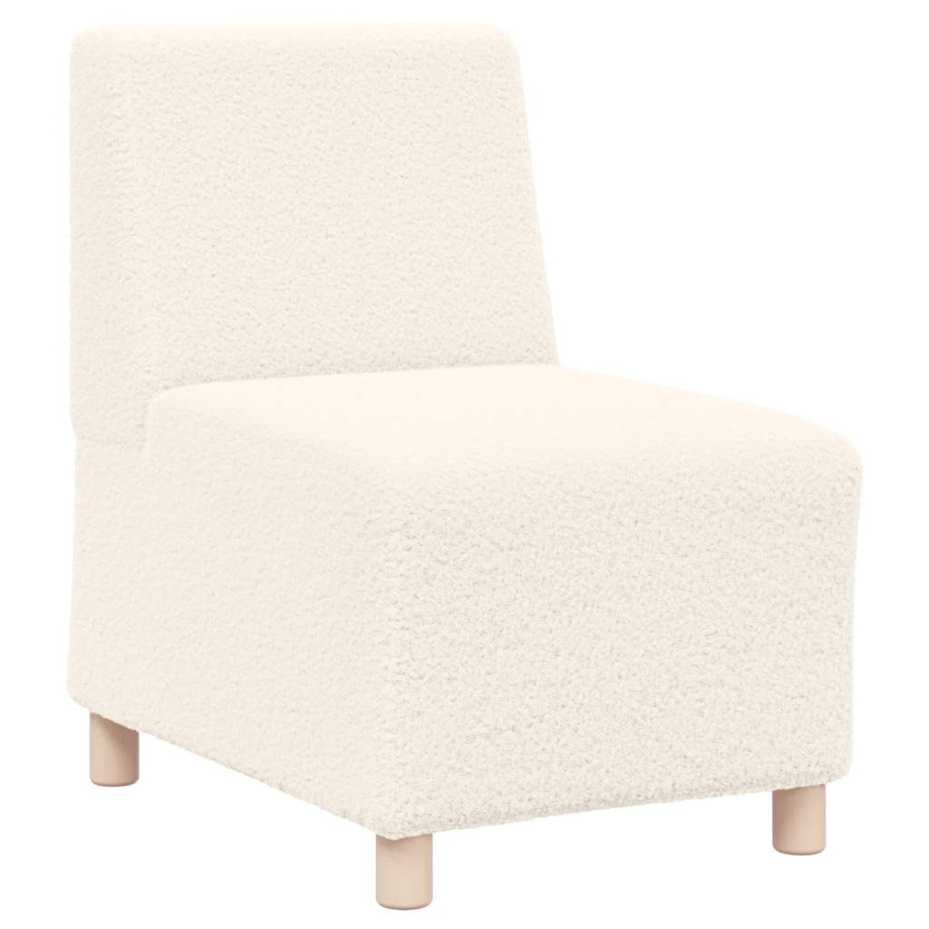 Sofa-Stuhl ohne Armlehnen Creme 55 cm Stoff in Lammwolloptik