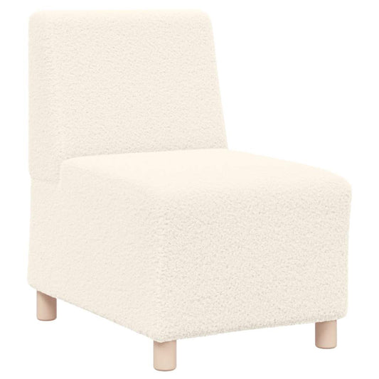 Sofa-Stuhl ohne Armlehnen Creme 55 cm Stoff in Lammwolloptik