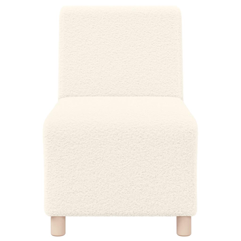 Sofa-Stuhl ohne Armlehnen Creme 55 cm Stoff in Lammwolloptik