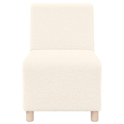 Sofa-Stuhl ohne Armlehnen Creme 55 cm Stoff in Lammwolloptik