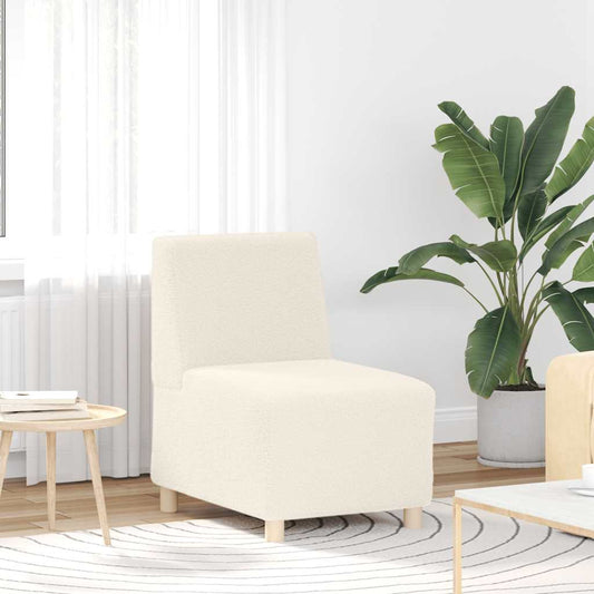 Sofa-Stuhl ohne Armlehnen Creme 55 cm Stoff in Lammwolloptik